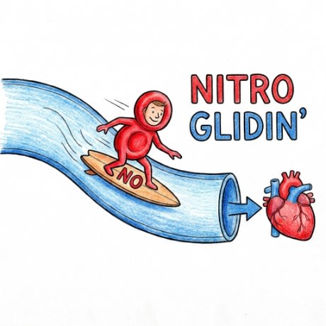 Nitroglycerin pharmacology mnemonic illustration