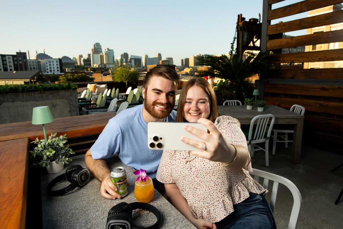 guests at a special event at Rooftop Cinema Club