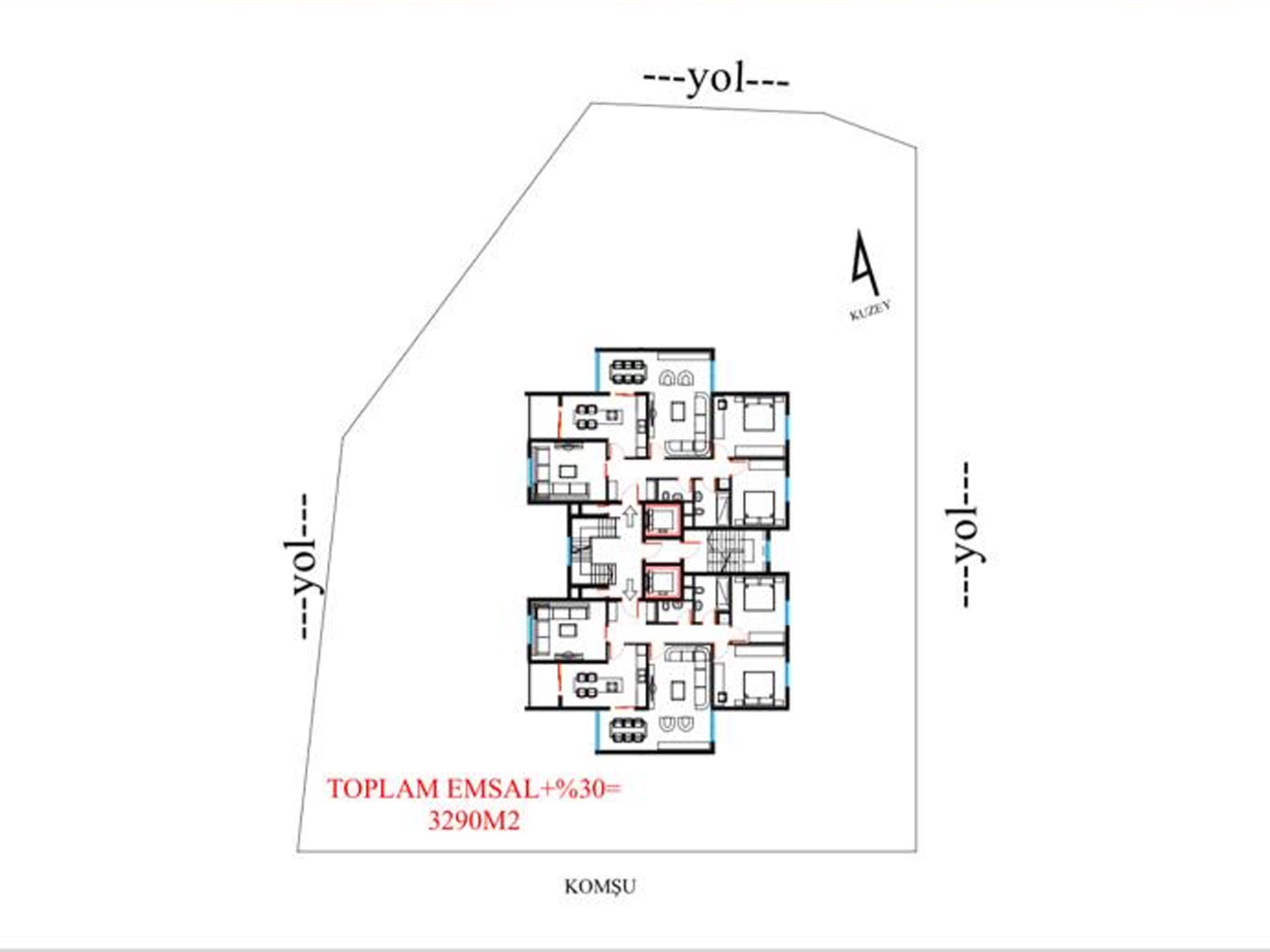 İmar çapı Alınmış 2530m2 inşaat alanlı Konut Parseli - 10