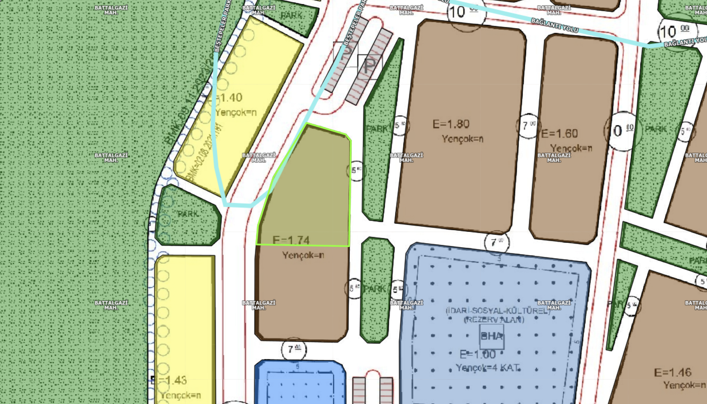 Kayseri imar planı örneği - emsal ve yapılaşma hakları