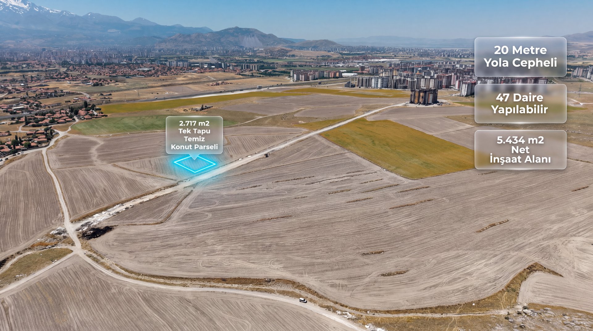 Erkilet Osmangazi Gelişim Bölgesinde 5.434 m² İnşaat Alanlı Satılık Arsa