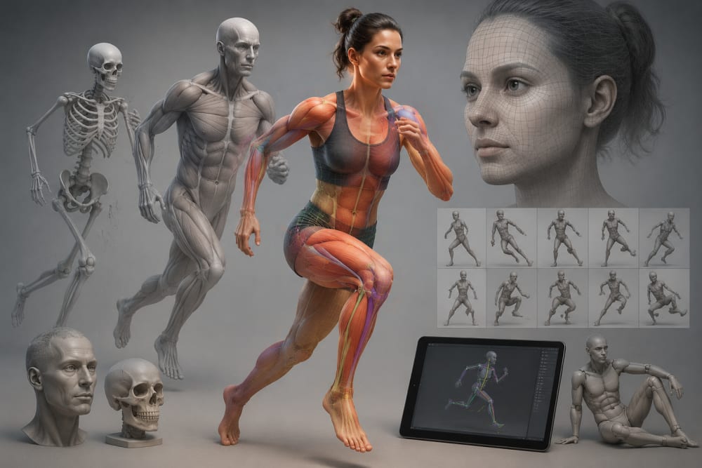 Ilustración sobre Anatomía y referencias para animaciones realistas — Impulsa tu creatividad con la Animación 3D de criaturas