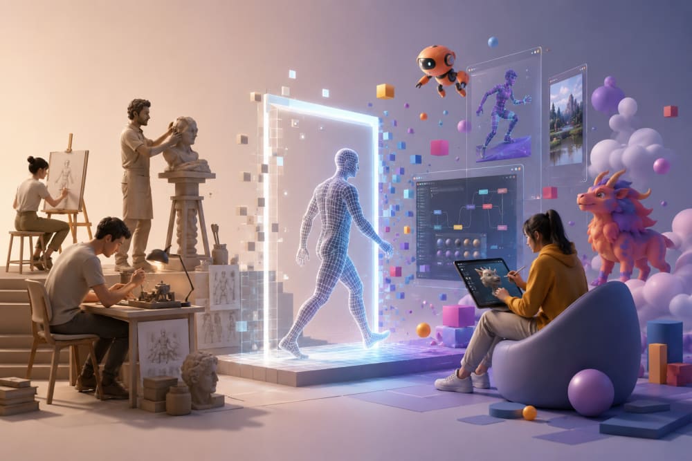 Ilustración sobre 2. La transición digital: democratización y nuevos paradigmas creativos — La evolución de las herramientas de animación