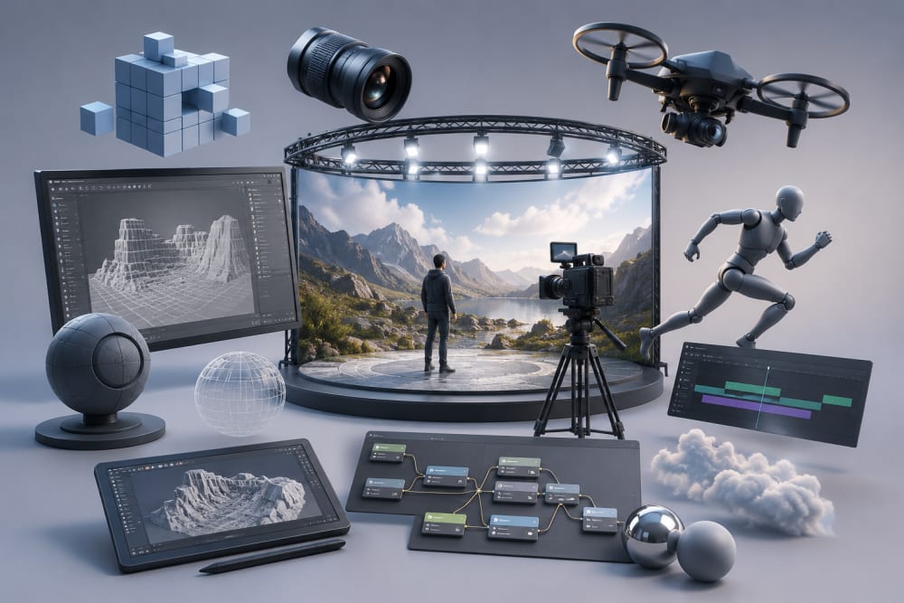 Ilustración sobre 2. Herramientas clave para la producción virtual — El impacto de Unreal Engine en el cine y la animación
