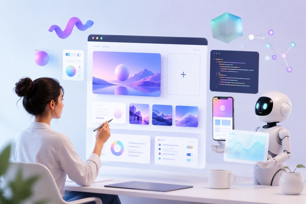 Ilustración sobre 4. Tendencias actuales y futuro del desarrollo web — ¿Qué es el Desarrollo Web? Descubre si Esta Carrera es Para Ti