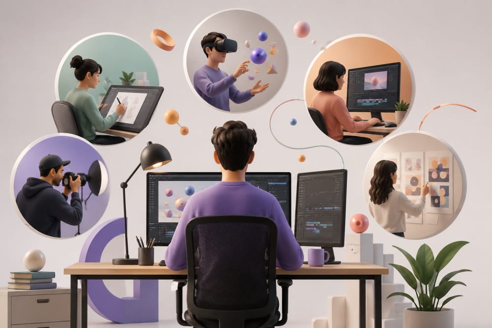 Ilustración sobre Salidas profesionales del sector — ¿Qué son los Motion Graphics? ¡Conoce sus salidas profesionales!
