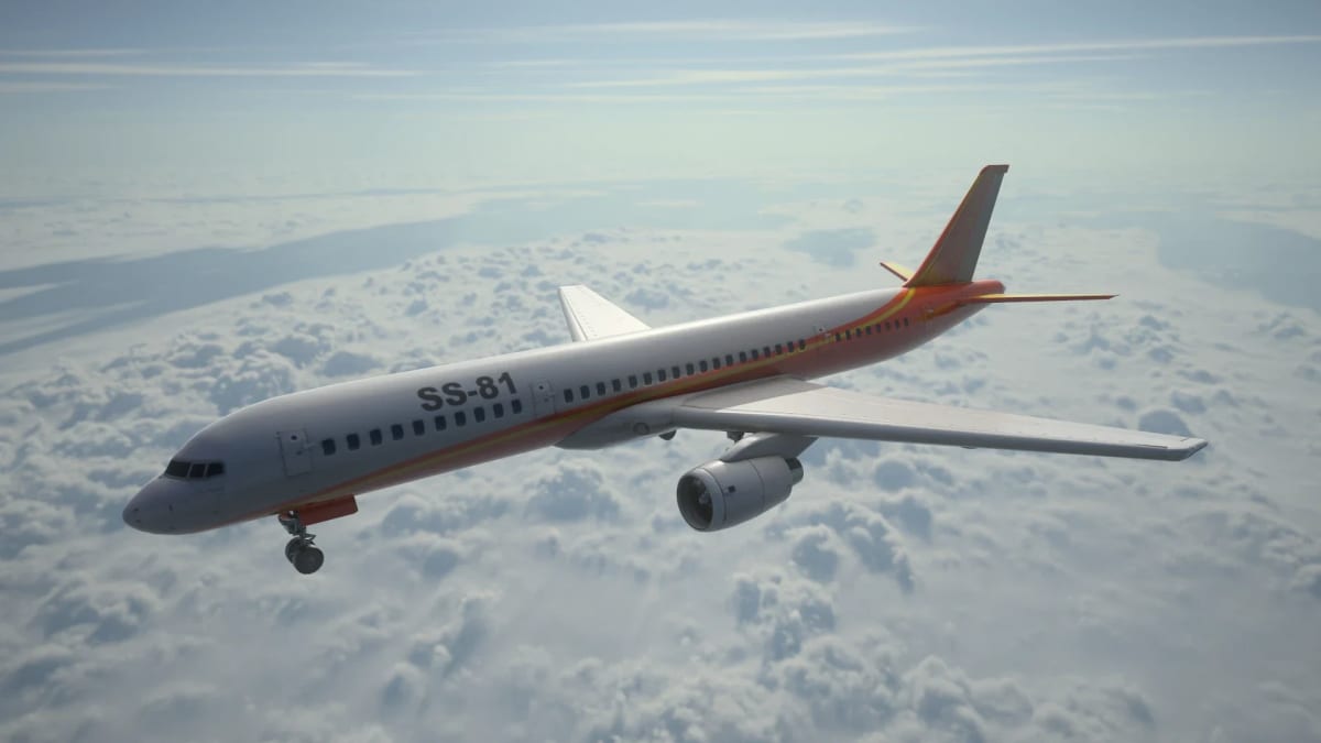 Modelado 3D de un avión comercial sobrevolando las nubes, de Sergio Santos, profesor de 3D y Videojuegos en TRAZOS