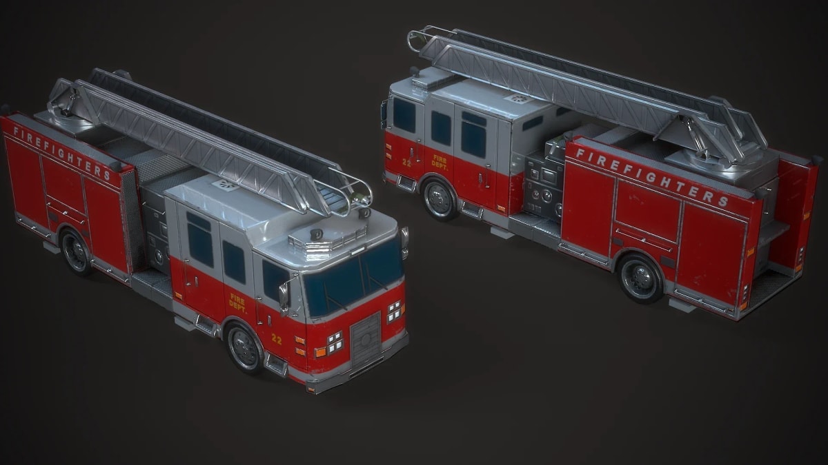 Modelado 3D de un camión de bomberos, de Sergio Santos, profesor de 3D y Videojuegos en TRAZOS