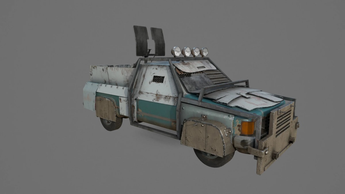 Modelado 3D de una camioneta postapocalíptica blindada, de Sergio Santos, profesor de 3D y Videojuegos en TRAZOS