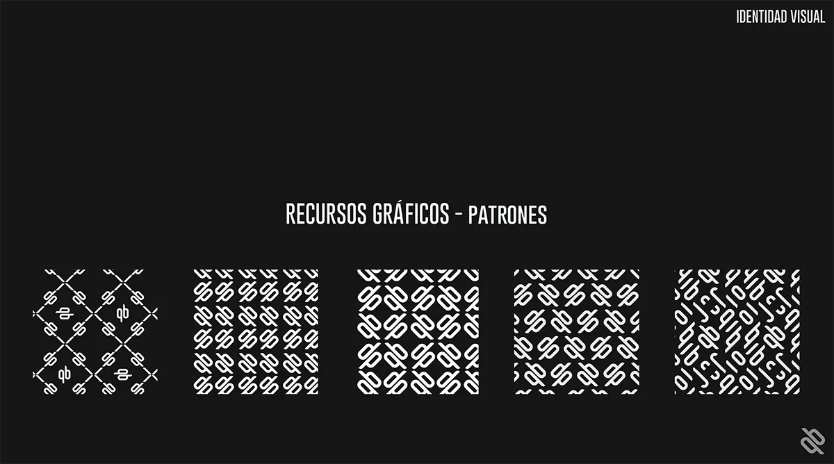 Patrones gráficos de la marca qonbo, de Guillermo Gómez, alumno de Diseño Gráfico y Motion Graphics en TRAZOS