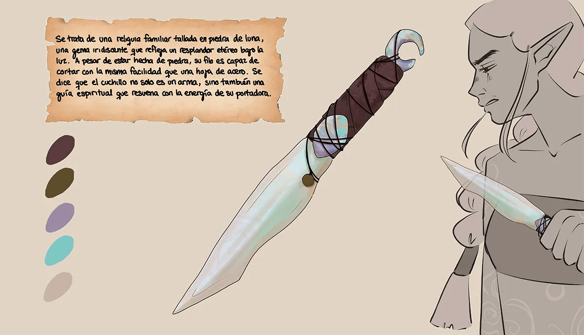 Ilustración de un estudio interior iluminado con estanterías y ordenador para el proyecto Domas, de Beatriz Granero, alumna de Ilustración y Animación 2D en TRAZOS