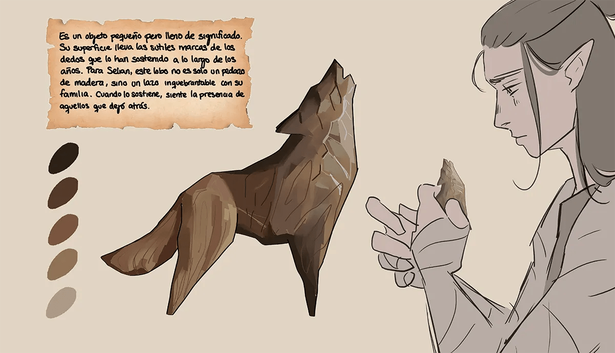 Ilustraciones finales del árbol sobre la isla flotante y el reencuentro de los protagonistas de Domas, de Beatriz Granero, alumna de Ilustración y Animación 2D en TRAZOS