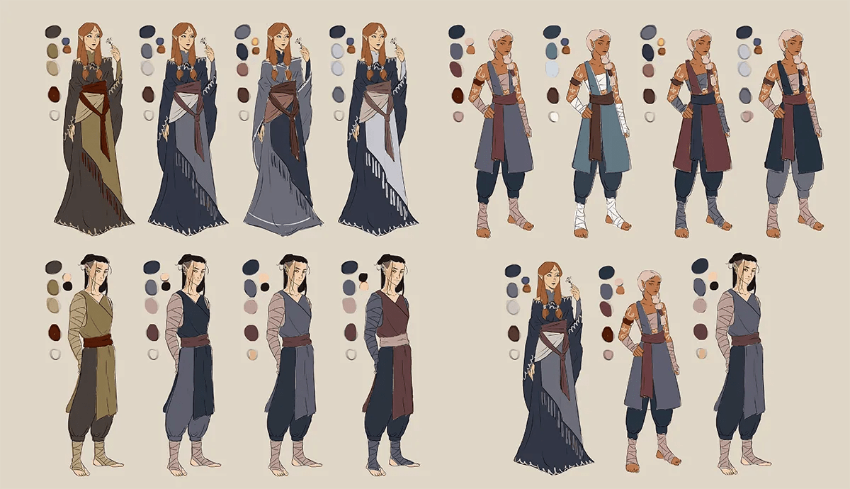 Cover comercial del proyecto Domas con mockups del libro impreso y un paisaje de montañas, de Beatriz Granero, alumna de Ilustración y Animación 2D en TRAZOS