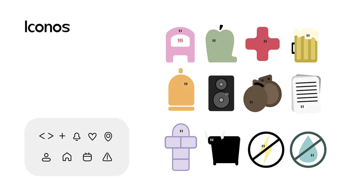 Set de iconos de la app Pregoneros, de María Díaz de la Iglesia, alumna de UX/UI/Web en TRAZOS