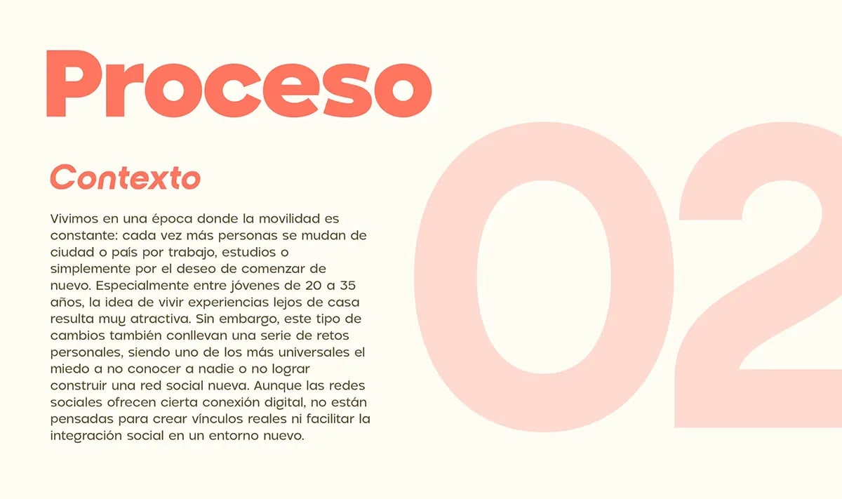 Apartado de proceso y contexto del proyecto Loopin, de Maren Alberdi Hernández, alumna de UX/UI/Web en TRAZOS