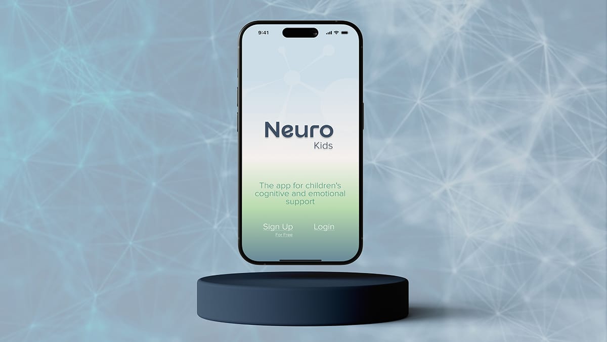 Mockup de la pantalla de contacto de la app Neuro Kids de apoyo infantil, de Diana Barrero, alumna de UX/UI/Web en TRAZOS