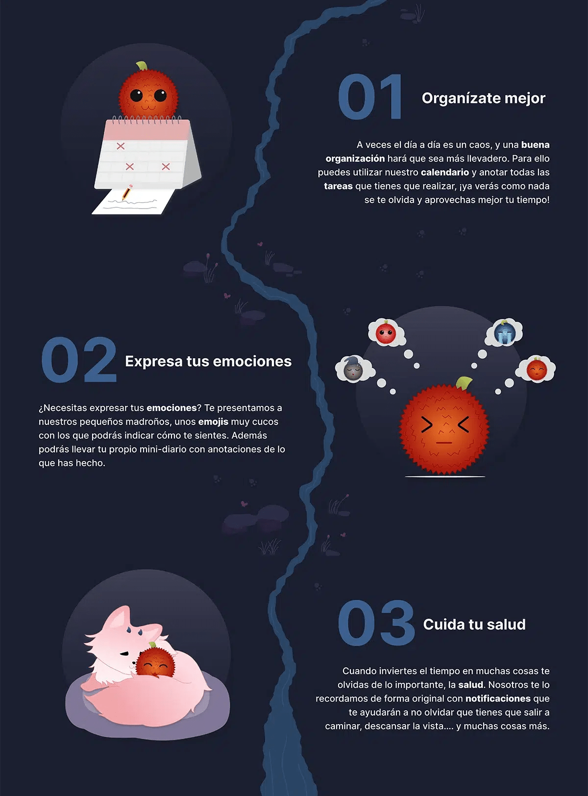 Pantallas de onboarding, ficha del corto Inmortal y registro de la app de cine 9/16, de Erika Ramos, alumna de UX/UI/Web en TRAZOS