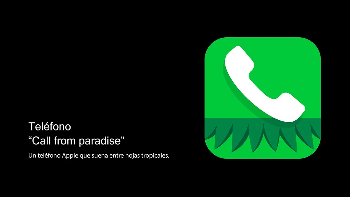 Icono de iOS de la app Teléfono rediseñado con hojas tropicales en el proyecto Lilo y Stitch, de Andrea López Cardeña, alumna de Diseño Gráfico y Motion Graphics en TRAZOS