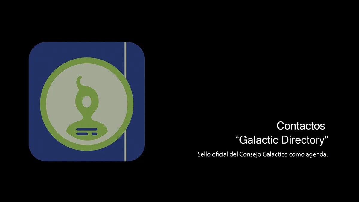 Icono de iOS de la app Contactos rediseñado con un sello galactico en el proyecto Lilo y Stitch, de Andrea López Cardeña, alumna de Diseño Gráfico y Motion Graphics en TRAZOS