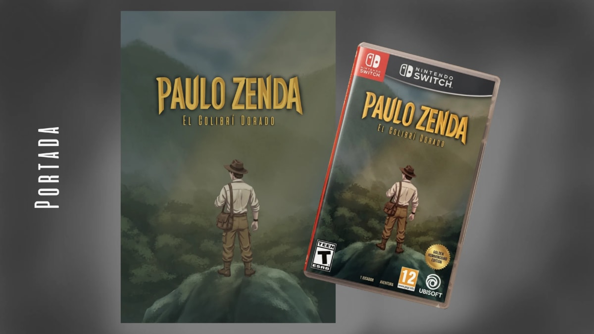 Portada del proyecto y su mockup como caja de juego de Nintendo Switch, de María Jiménez, alumna de Ilustración y Animación 2D en TRAZOS