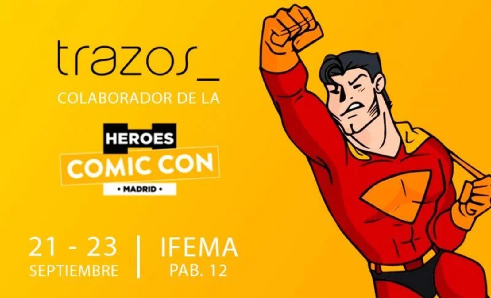 Portada del artículo «Trazos, Escuela colaboradora de la Heroes Comic Con Madrid» del blog de TRAZOS