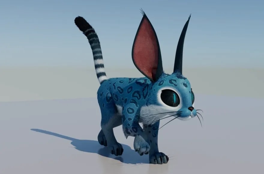 Dragón 3D detallado de pie sobre un paisaje nevado con montañas, ejercicio avanzado de mecánica corporal, módulo de la Doble Carrera en Ilustración, Concept Art, 3D y Animación de TRAZOS, escuela de arte digital en Madrid