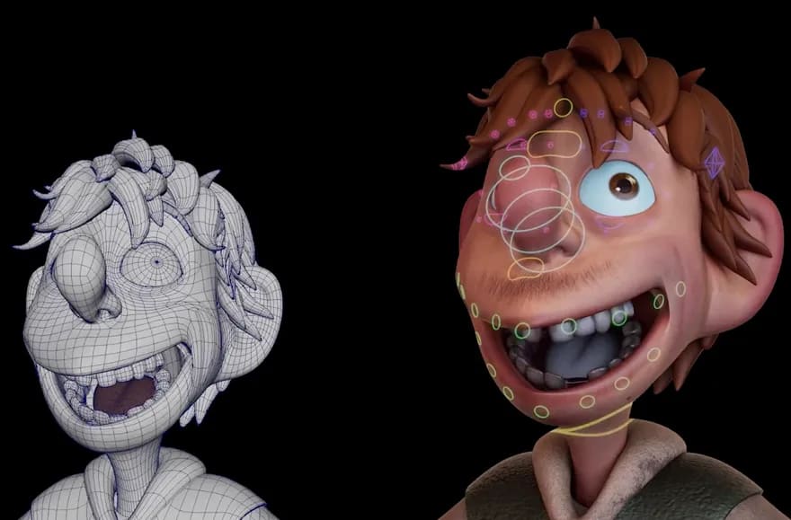 Personaje 3D básico saltando desde una plataforma de madera, ejercicio de mecánica corporal (body mechanics), módulo de la Doble Carrera en Ilustración, Concept Art, 3D y Animación de TRAZOS, escuela de arte digital en Madrid