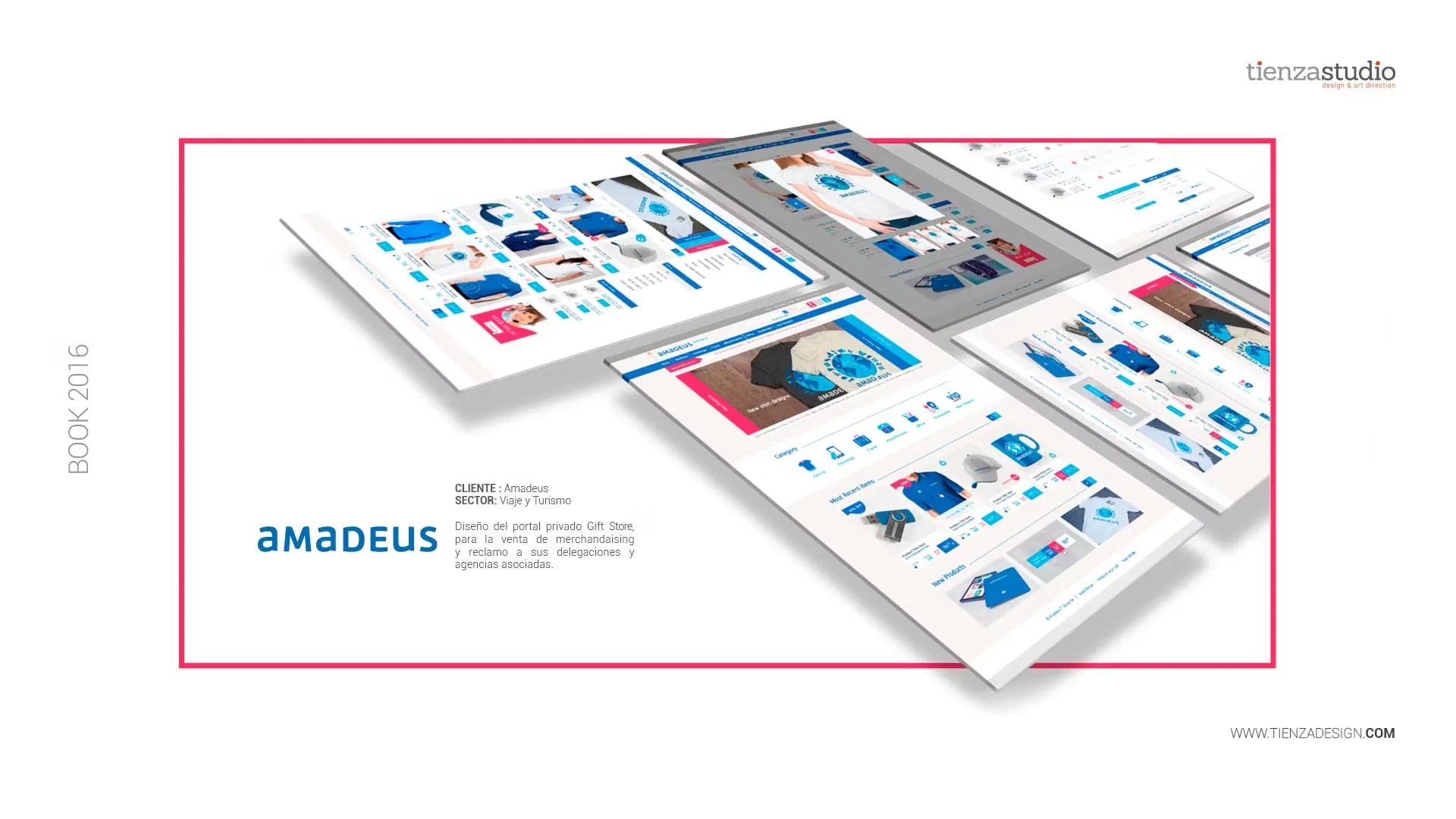 Diseño del portal privado Gift Store de Amadeus para la venta de merchandising, trabajo de José Luis Tienza, profesor de Diseño UX/UI de TRAZOS, escuela de arte digital en Madrid