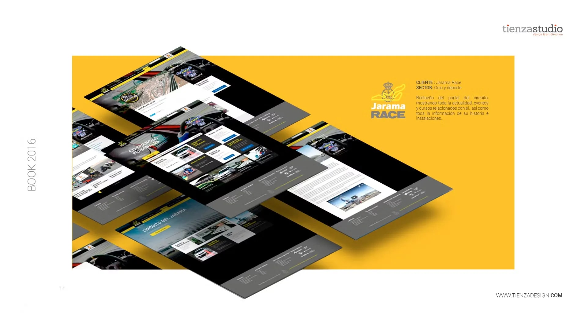 Rediseño del portal web del circuito Jarama Race, trabajo de José Luis Tienza, profesor de Diseño UX/UI de TRAZOS, escuela de arte digital en Madrid