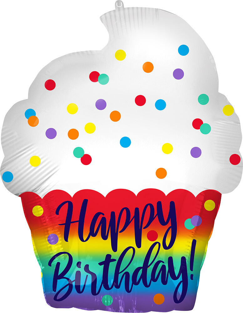 18 Happy Birthday Satin Cupcake