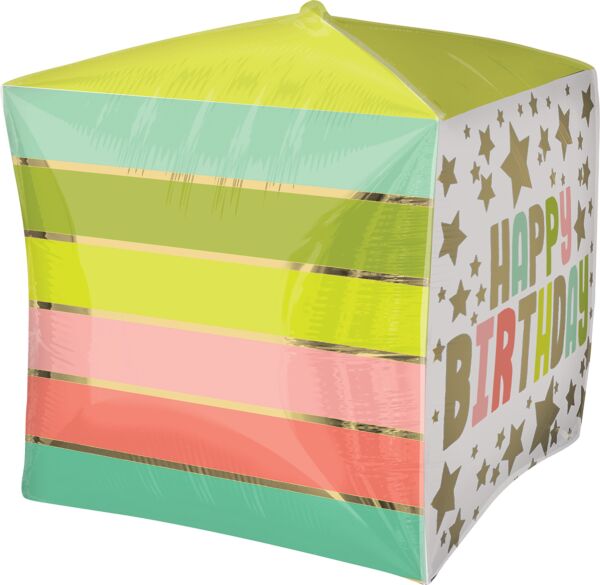 15  Happy Birthday Gold Stars and Color Cubez