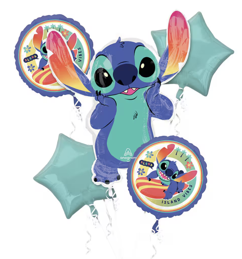 Stitch Birthday Foil Balloon Bouquet