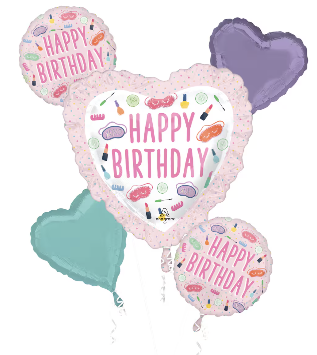 Spa Party 5 Piece Foil Balloon Bouquet