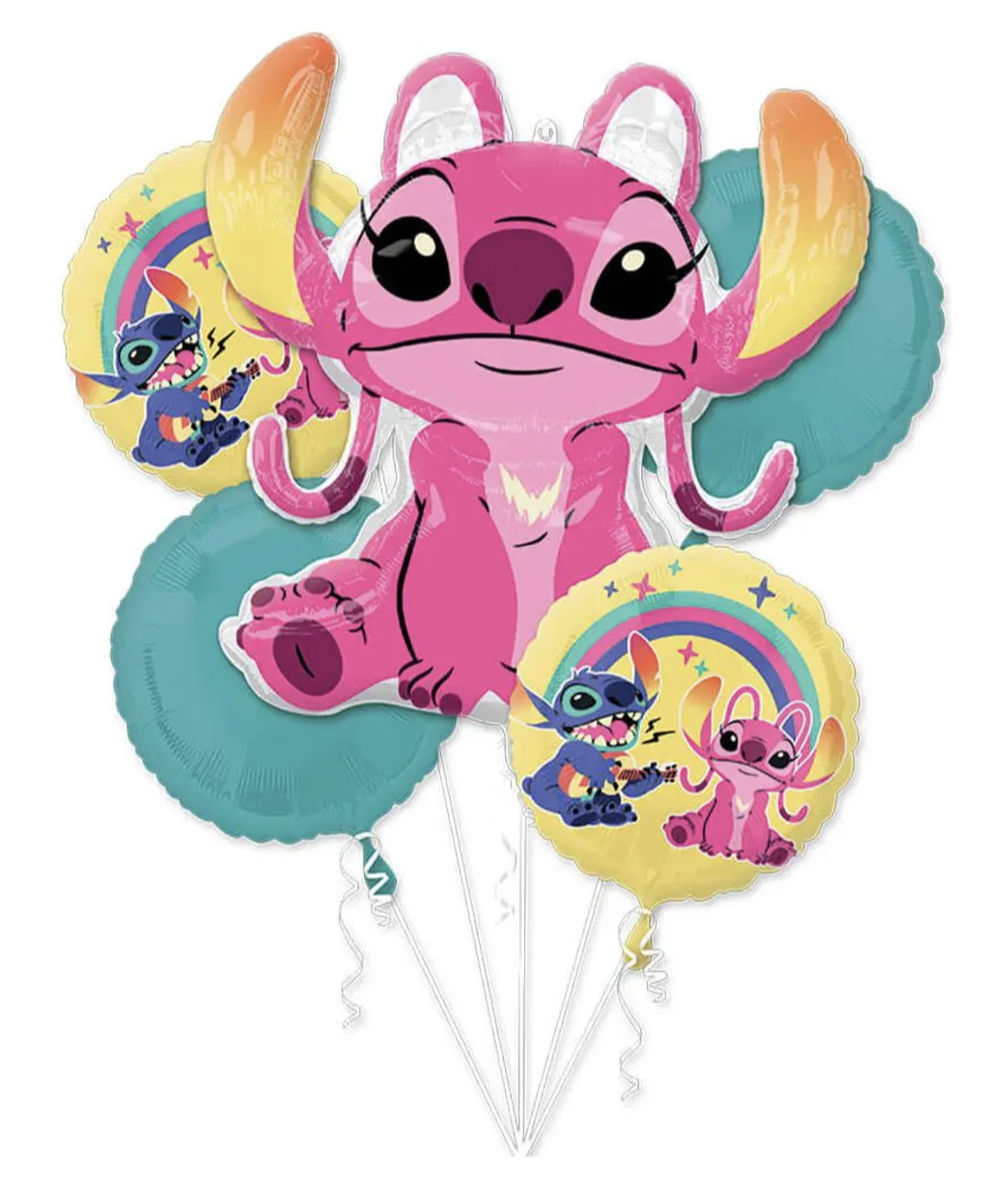 Lilo & Stitch Angel Birthday Foil Balloon Bouquet