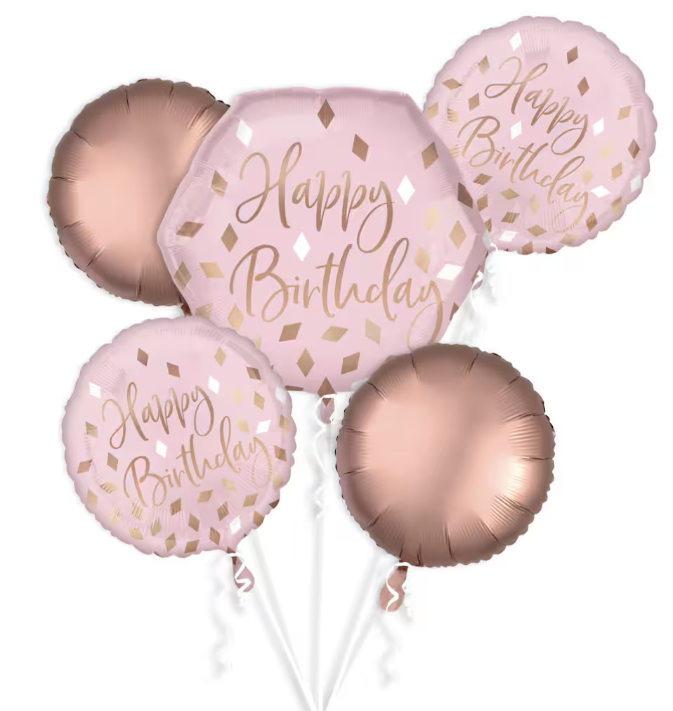 Blush Birthday Foil Balloon Bouquet
