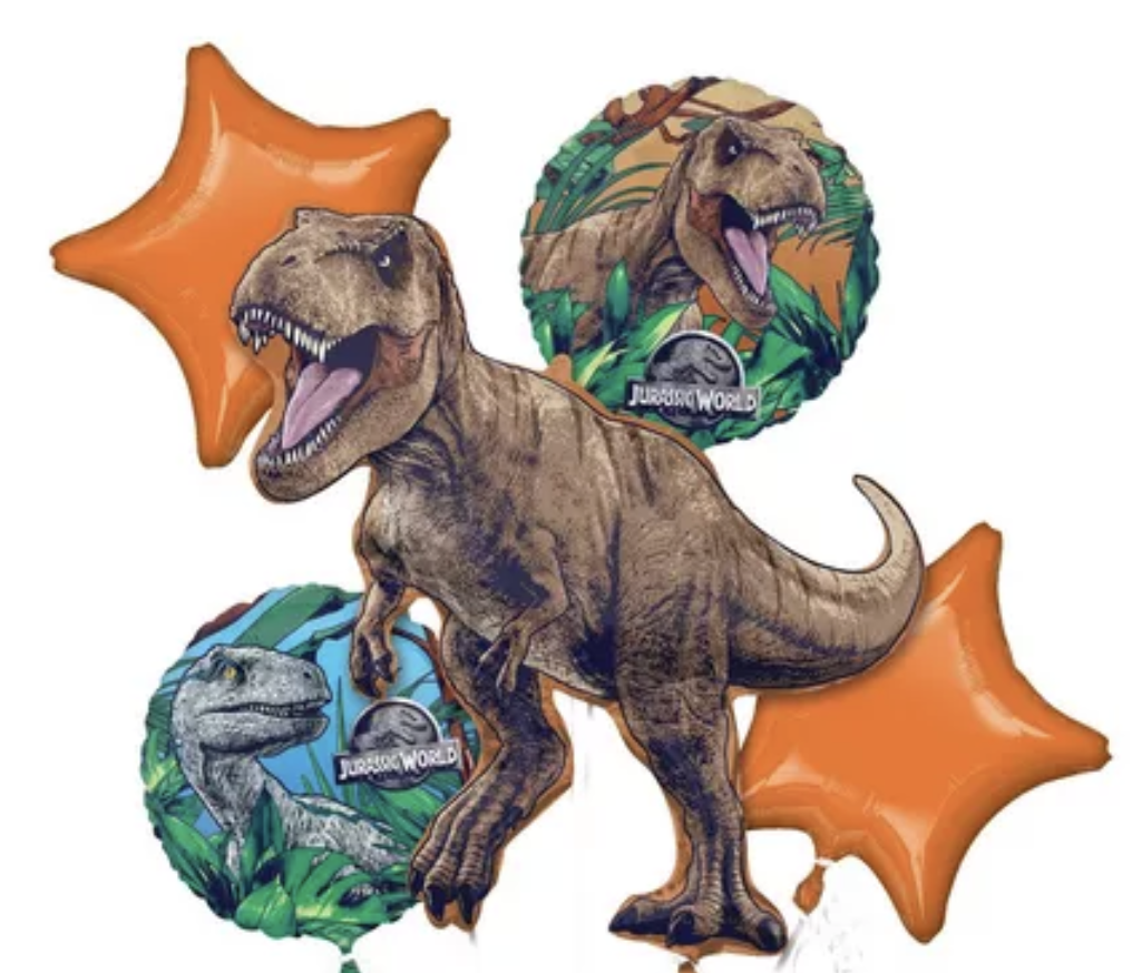Jurassic World Foil Balloon Bouquet, 5pc