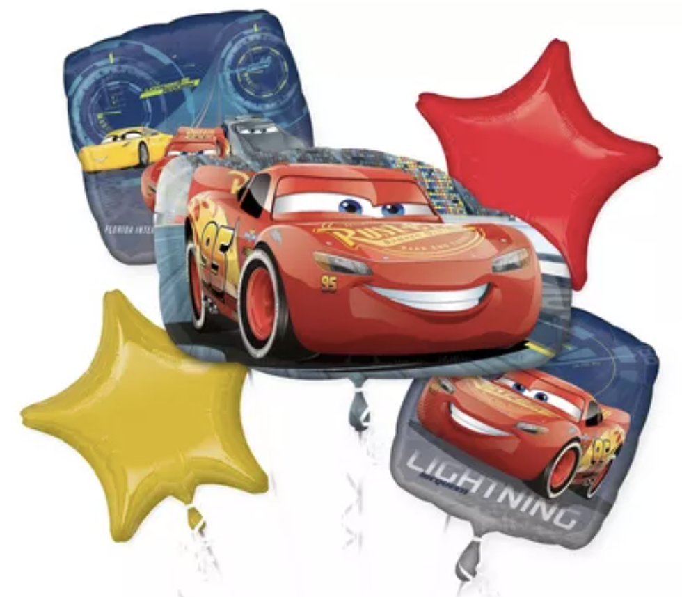 Cars 3 Foil Balloon Bouquet, 5pc