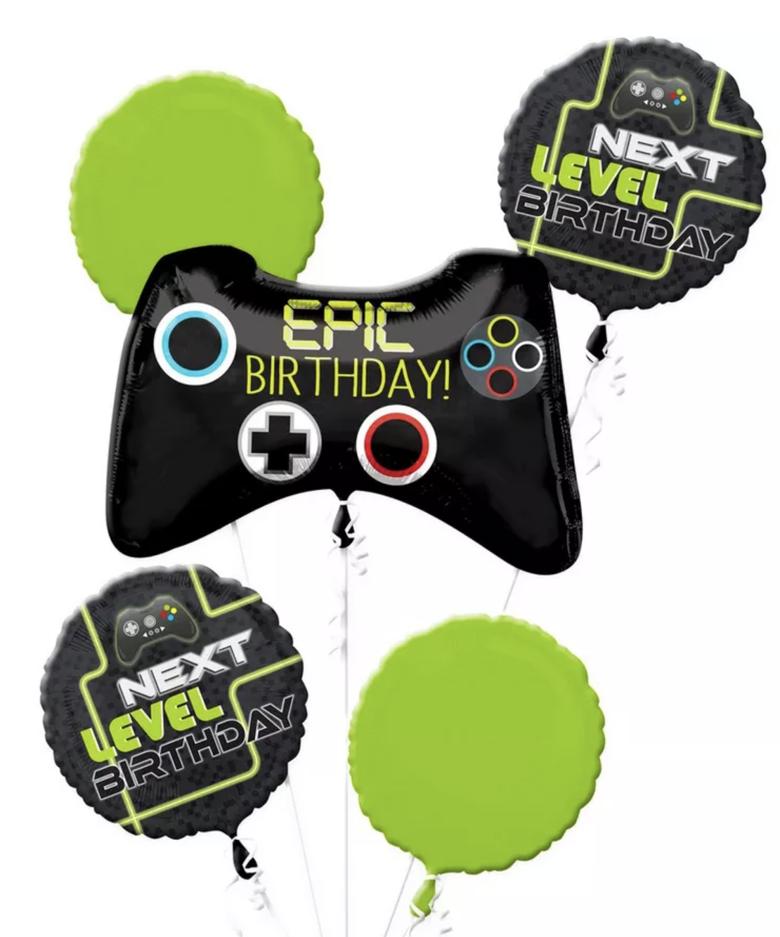 Level Up Birthday Foil Balloon Bouquet, 5pc