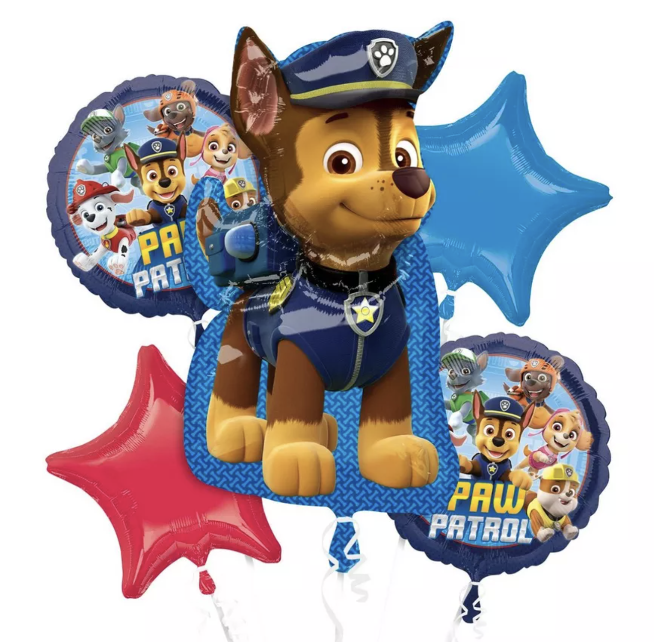 Chase Foil Balloon Bouquet, 5pc - PAW Patrol