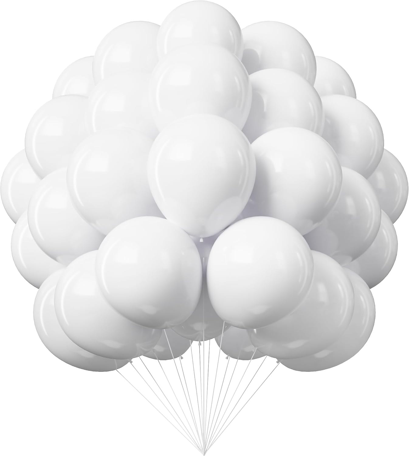 White Latex Balloons 100 ct
