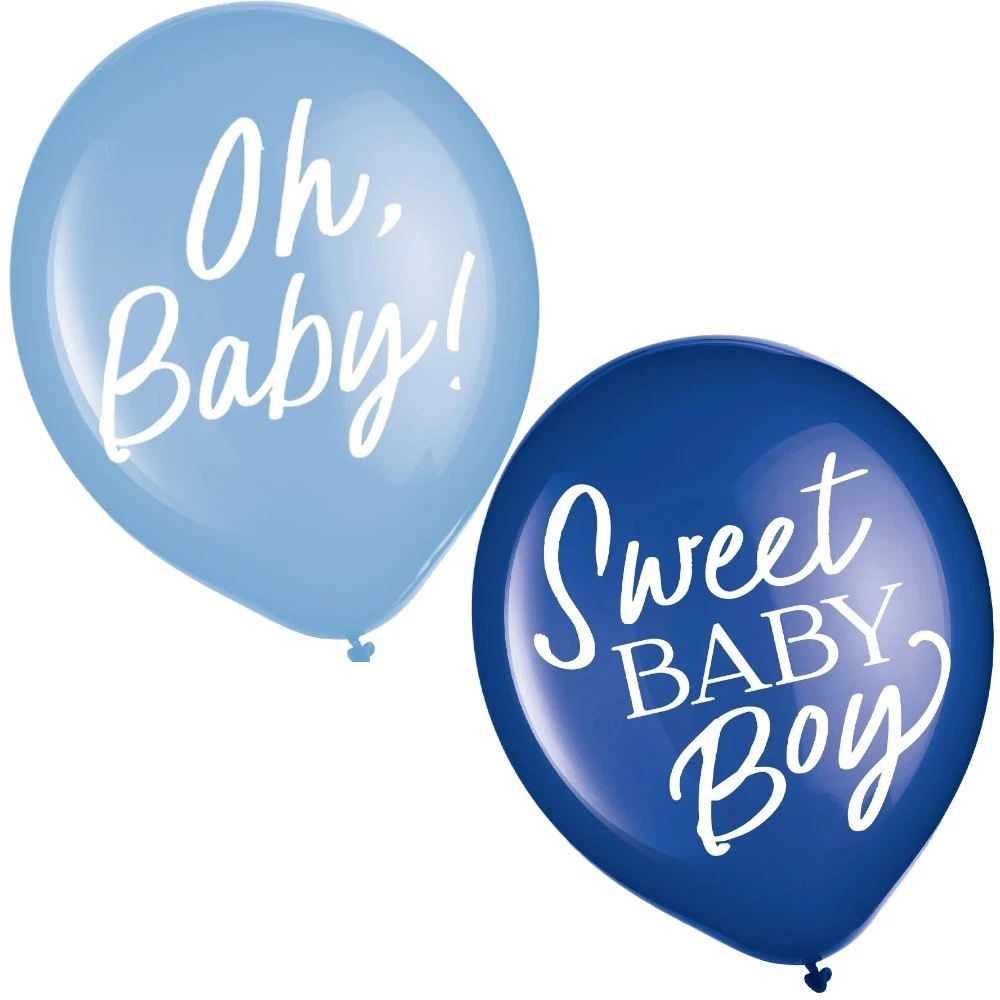 Sweet Baby Boy Latex Balloons 15pc