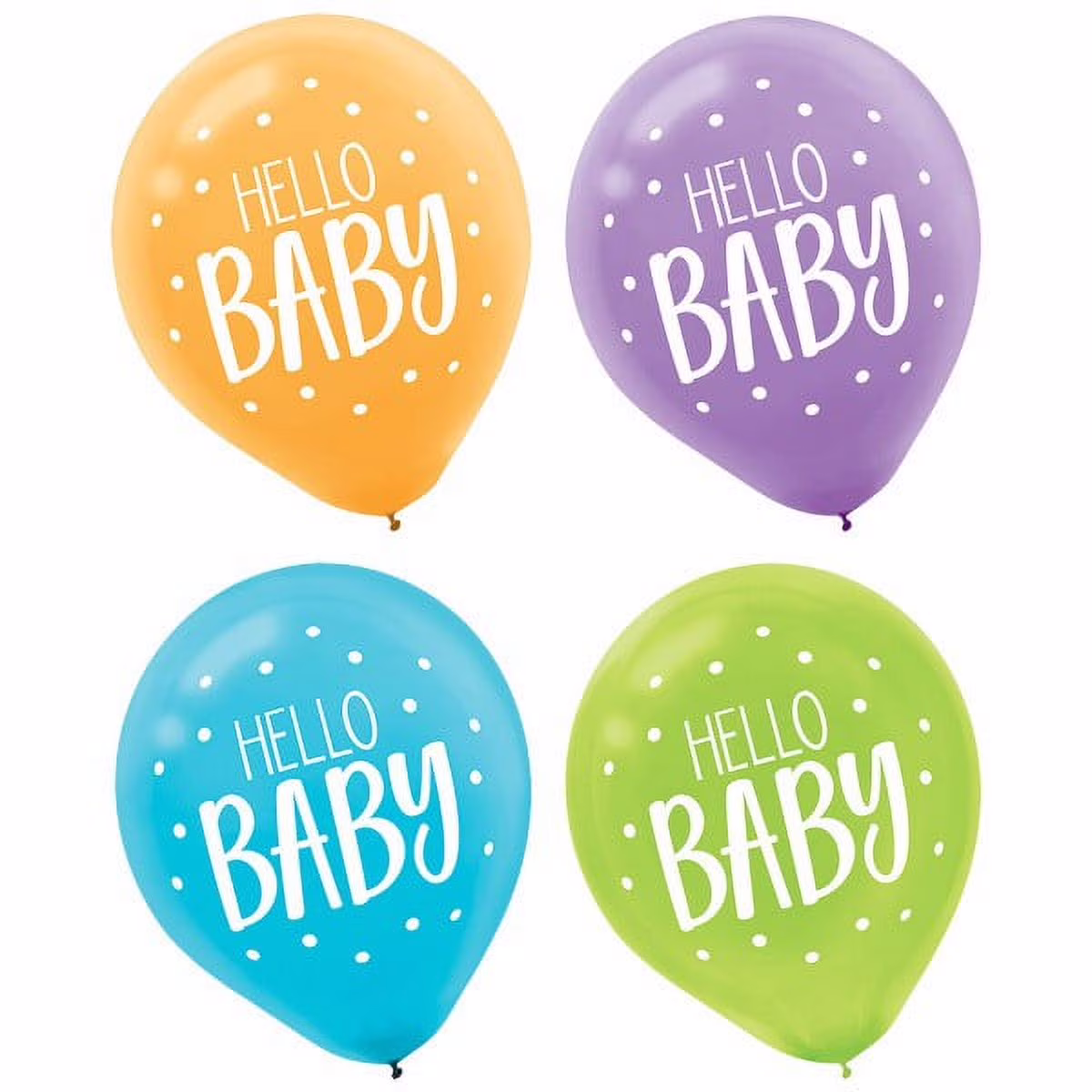 Hello Baby Latex Balloons 15 pc