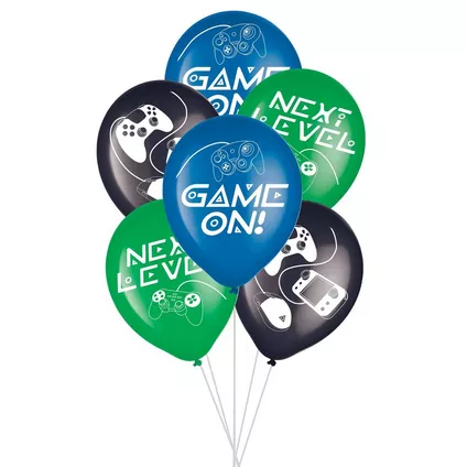 Game On Latex Balloons, 6pc