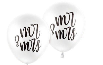 Mr&Mrs Latex Ballons 6ct