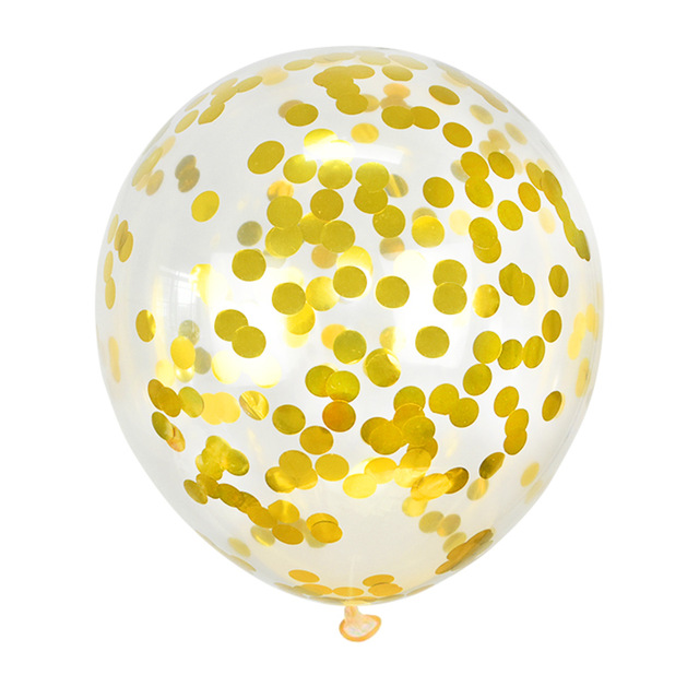 Gold Confetti Latex Balloons 6 ct