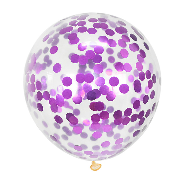 Purple Confetti Latex Balloons 6 ct