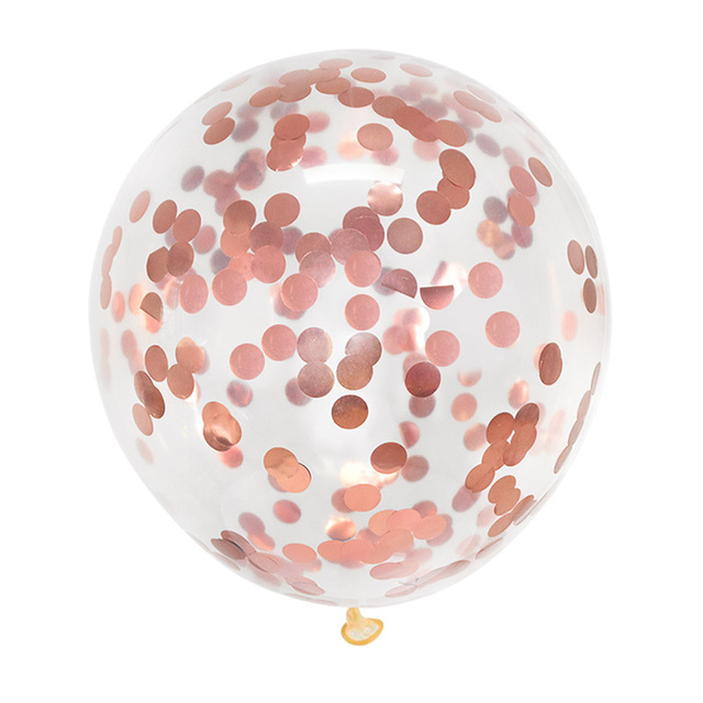 Rose Gold Confetti Latex Balloons 6 ct