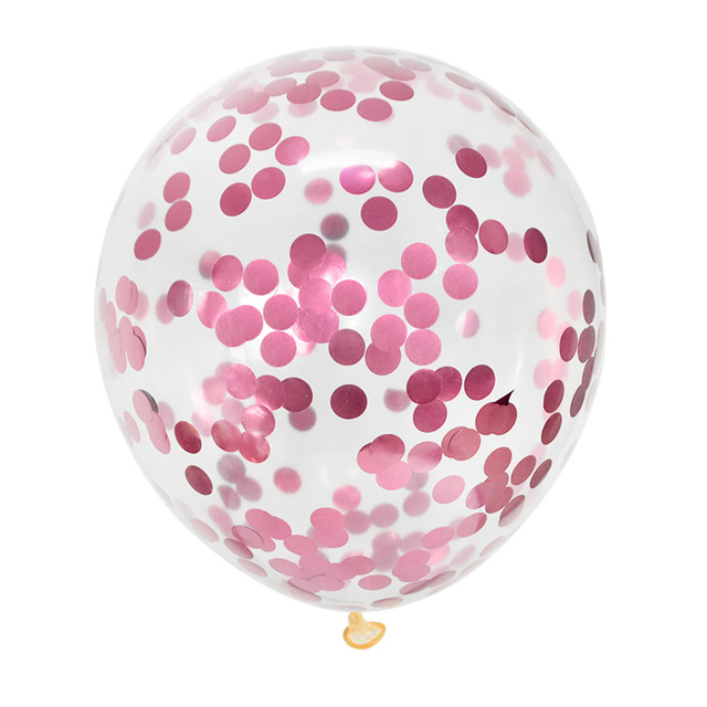 Pink Confetti Latex Balloons 6 ct