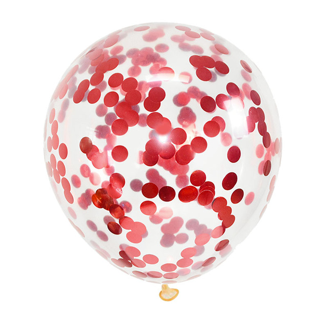 Red Confetti Latex Balloons 6 ct