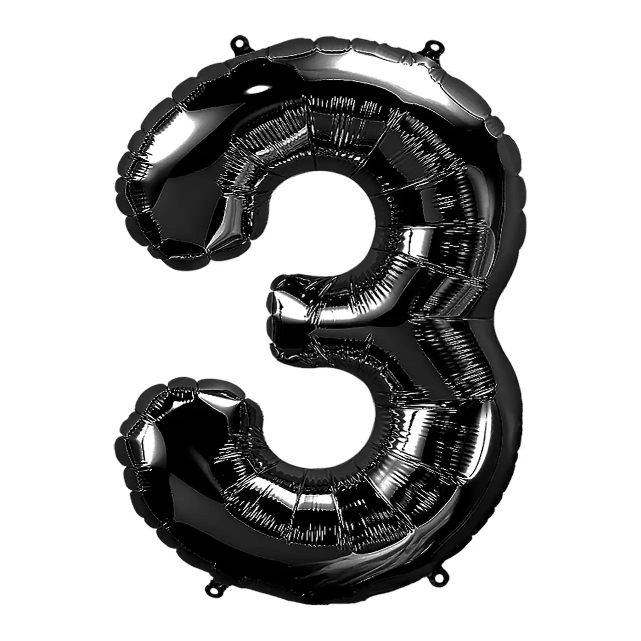 Black Number 3 Foil Balloon 34"